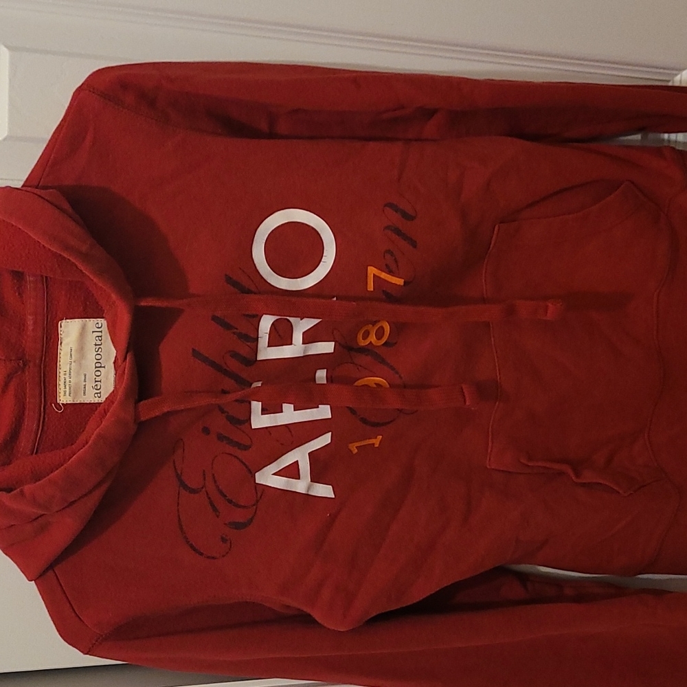 Red hooded womens Aero sweatshirt